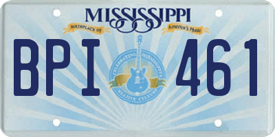 MS license plate BPI461