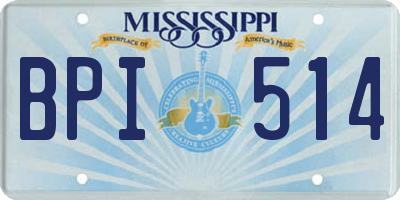 MS license plate BPI514