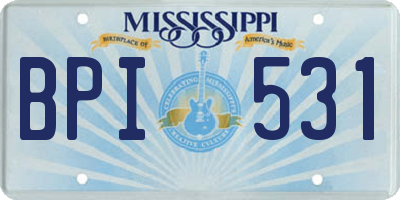 MS license plate BPI531