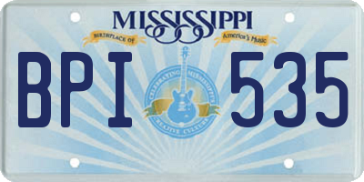 MS license plate BPI535