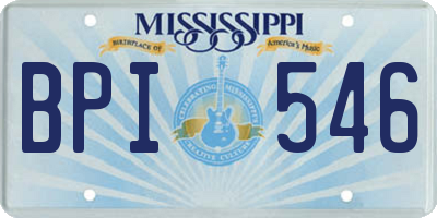 MS license plate BPI546