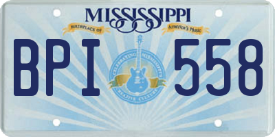 MS license plate BPI558