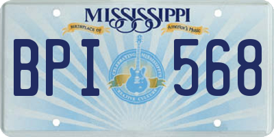 MS license plate BPI568