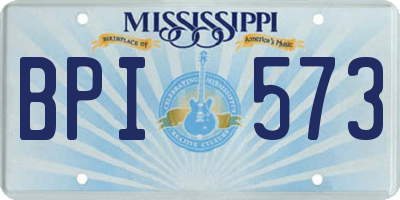 MS license plate BPI573