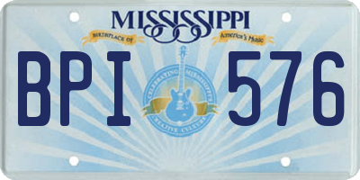 MS license plate BPI576