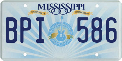 MS license plate BPI586