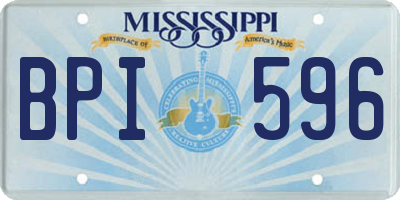MS license plate BPI596