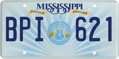 MS license plate BPI621
