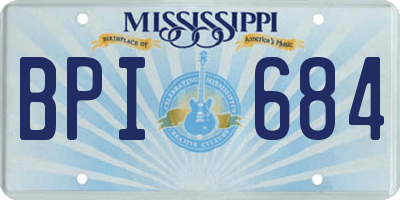 MS license plate BPI684