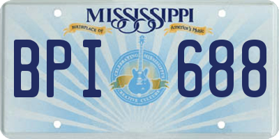 MS license plate BPI688