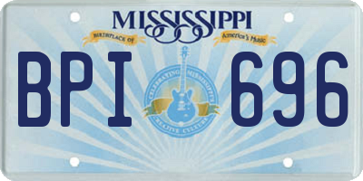 MS license plate BPI696