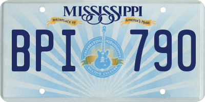 MS license plate BPI790