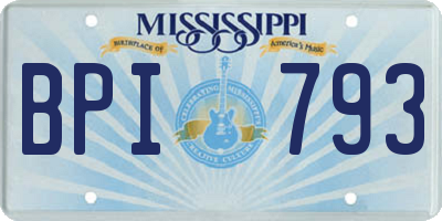 MS license plate BPI793