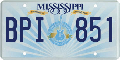 MS license plate BPI851