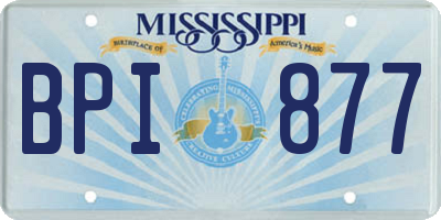MS license plate BPI877