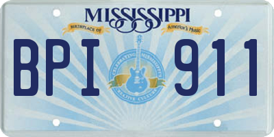 MS license plate BPI911