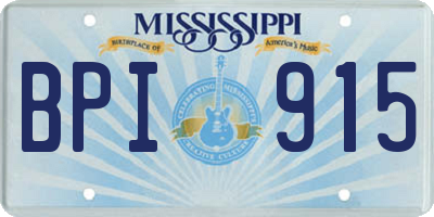 MS license plate BPI915