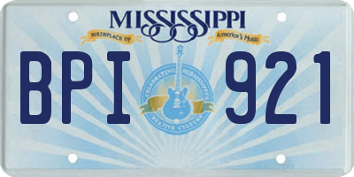 MS license plate BPI921