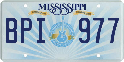 MS license plate BPI977