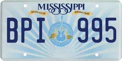 MS license plate BPI995