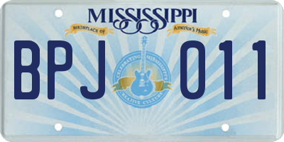 MS license plate BPJ011
