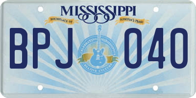MS license plate BPJ040