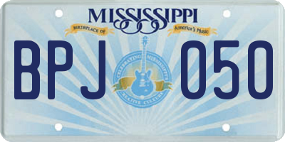 MS license plate BPJ050