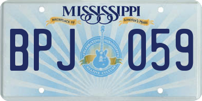 MS license plate BPJ059