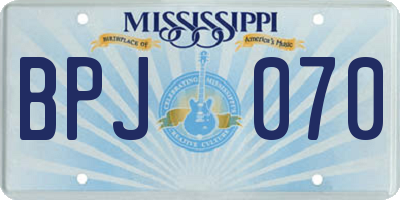 MS license plate BPJ070