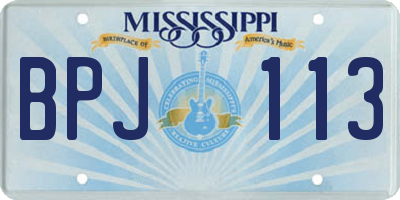 MS license plate BPJ113