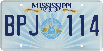 MS license plate BPJ114