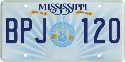 MS license plate BPJ120