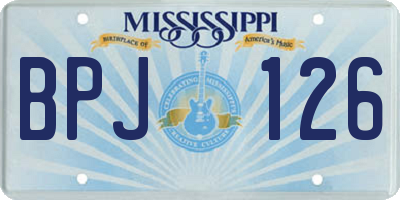 MS license plate BPJ126