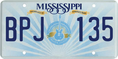 MS license plate BPJ135