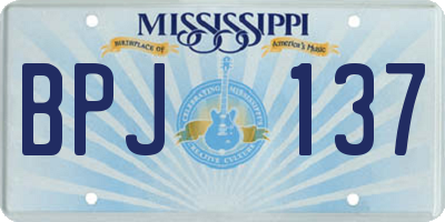 MS license plate BPJ137