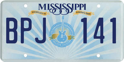 MS license plate BPJ141
