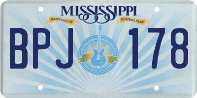 MS license plate BPJ178