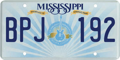 MS license plate BPJ192