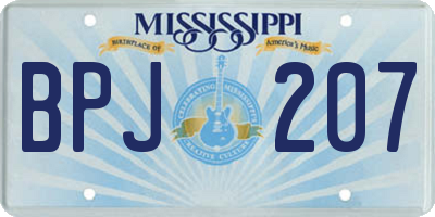 MS license plate BPJ207