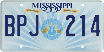 MS license plate BPJ214