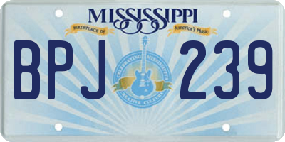 MS license plate BPJ239