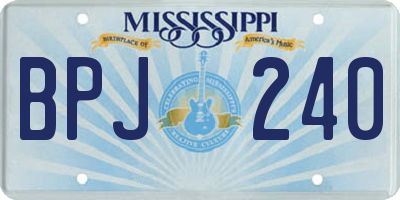 MS license plate BPJ240