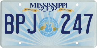 MS license plate BPJ247