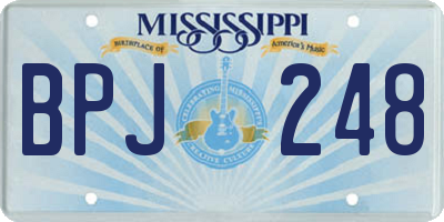 MS license plate BPJ248