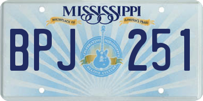 MS license plate BPJ251