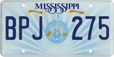 MS license plate BPJ275
