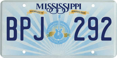 MS license plate BPJ292