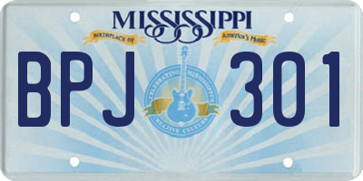 MS license plate BPJ301