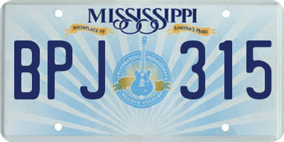 MS license plate BPJ315