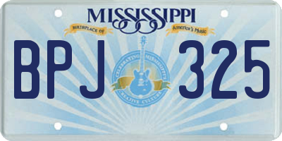MS license plate BPJ325